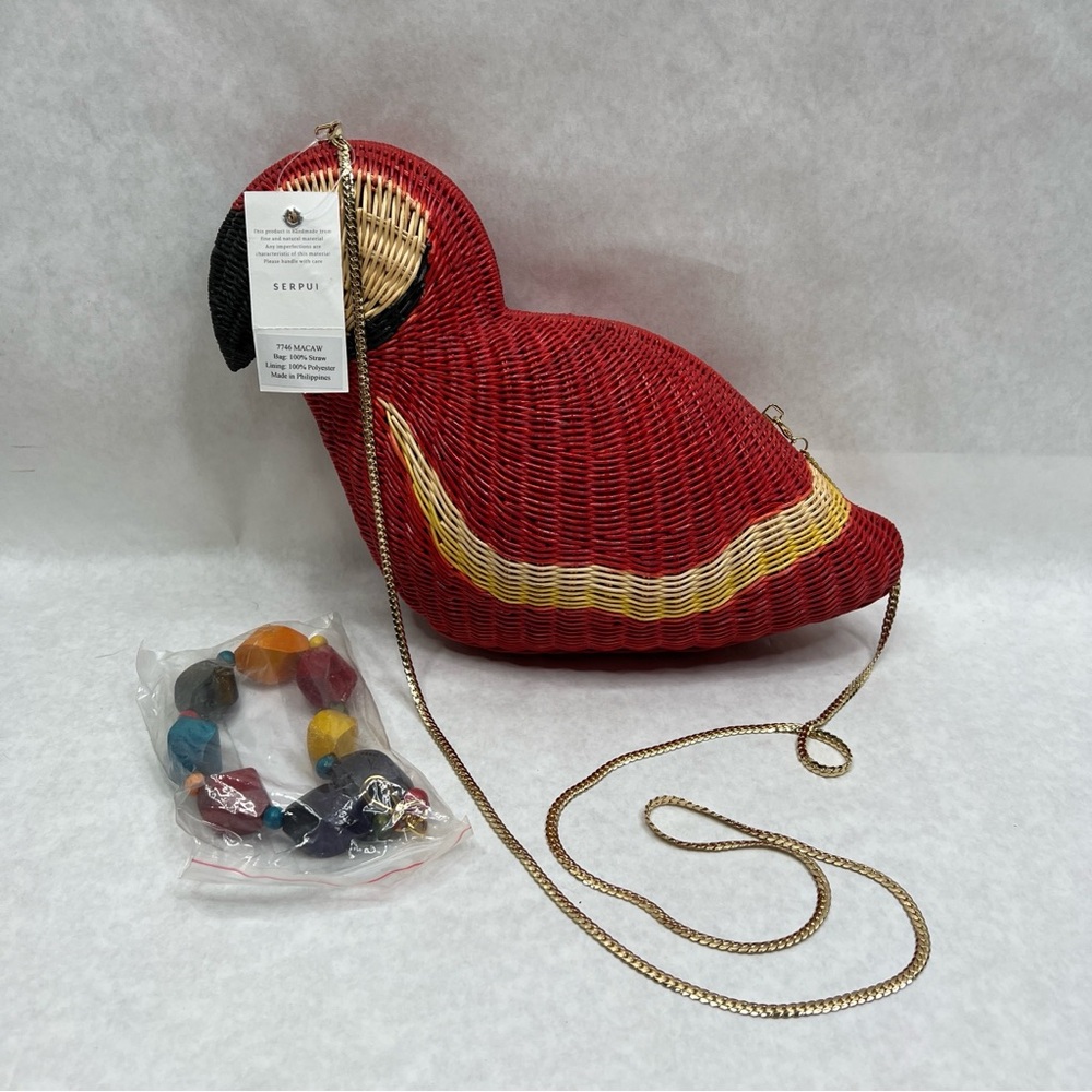 SERPUI Macaw Wicker Crossbody / Clutch Bag - Picture 15 of 16